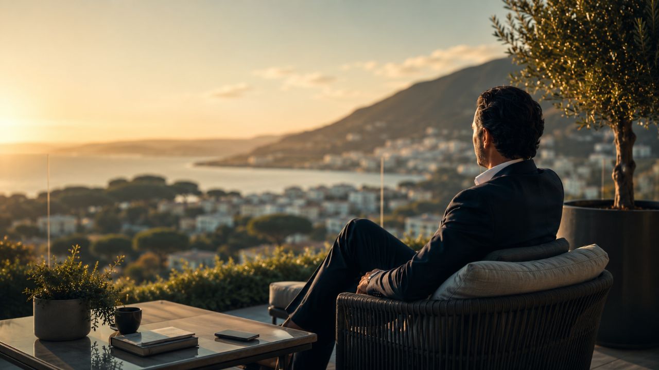 Terrasse d’un espace de réception de banque privée